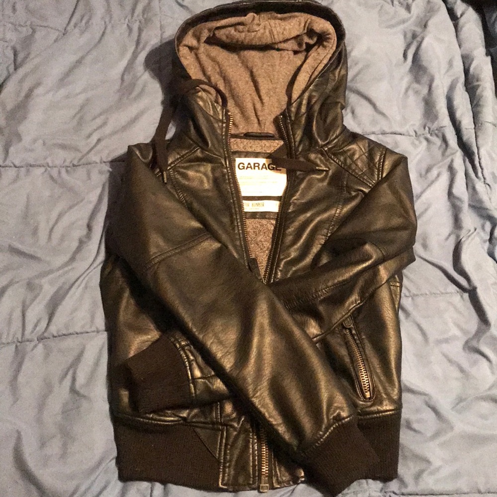 black and grey xs aviator bomber